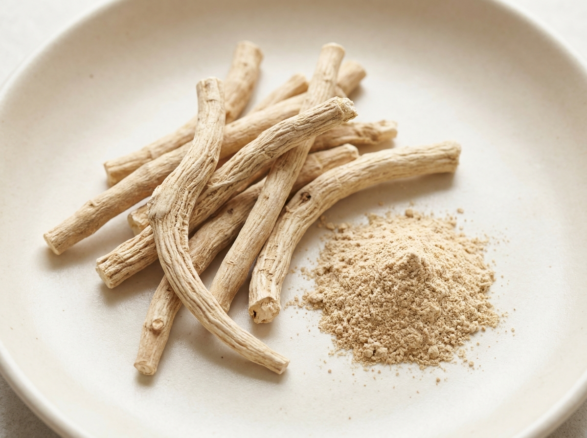 Getrocknete Ashwagandha-Wurzeln